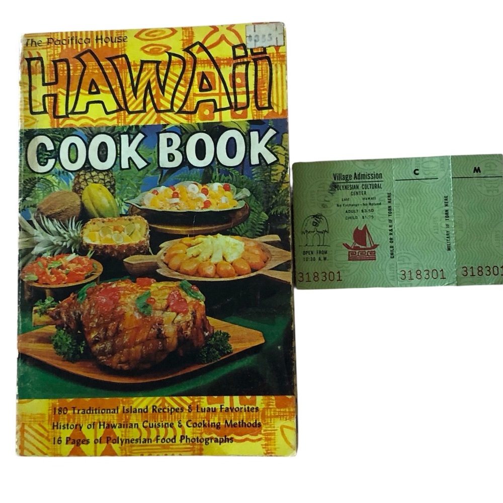 The Pacifica House Hawaii Cookbook Polynesian Vintage 70s Cookbook & Ticket